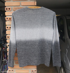 In The Attic Japan Gray Gredient V Neck Polyester T Shirt Sz JP/M , US/S