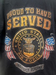 Vintage Proud US Air Force Veteran USA Large Shirt Patriotic Military America