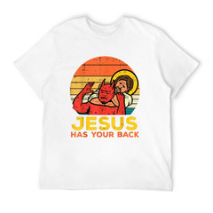 Jesus Has Your Back Jiu Jitsu Retro Christian Men Women T-Shirt