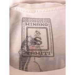 Authentic Hinano Tahiti T Shirt Small Mens White Hawaiian Double Sided Graphic