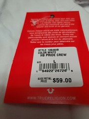 NEW True Religion White Rainbow/Pride Color Horseshoe Logo Tshirt SZ 2XL
