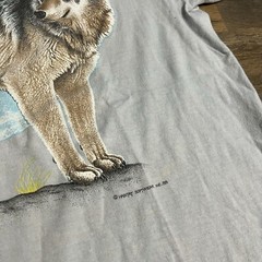 VTG 80s Habitat Softwear Silverton Colorado Wolf Moon Cal Cru T-shirt Adult XL