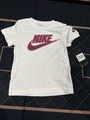 Nike Boys Faux Mesh Futura Short Sleeve Tee White 3T