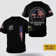 Custom Name Rank US Army In the Morning We Will Remember Them 3D T-shirt S-5XL