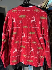 VANS Off the Wall Holiday 100% Cotton All-Over Print Long-Sleeve T-Shirt SZ Med