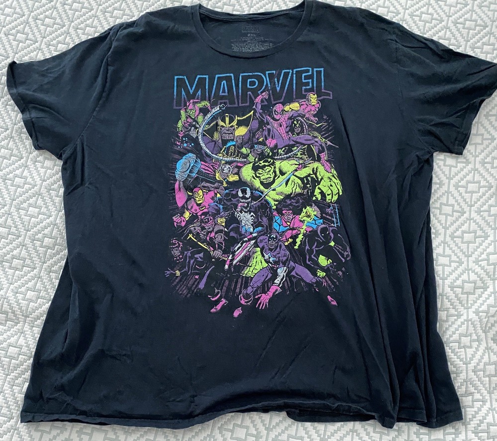 Marvel Comic Thor Venom Thanos Hulk Adult T- Shirt Short Sleeve SS Tee Black 3XL
