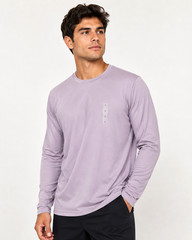 Alfani Mens T-Shirt New XL Light Purple Crew Neck Long Sleeve Stretch Basic Knit