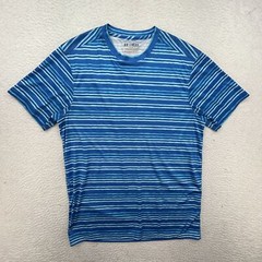 Under Armour Shirt Hoodie Mens Medium HeatGear ColdGear Blue Striped Lot of 2