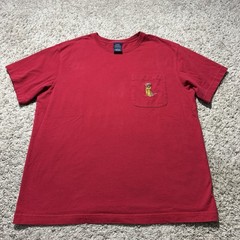Daniel Cremieux T-Shirt Red Mens Large Pocket Dog Embroidered Classic Y2k Preppy