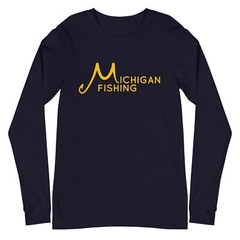 Unisex Long Sleeve Tee – Michigan Fishing Text (Front Only)
