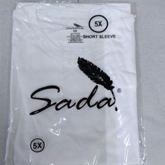 Sada Men’s White 5X Cotton Knit T-Shirt Short Sleeve Crew Neck