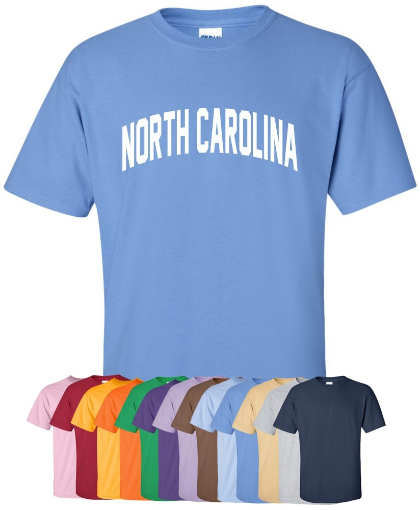 “North Carolina” T-Shirt in S-4XL, 30+ Colors! tar heel state charlotte raleigh