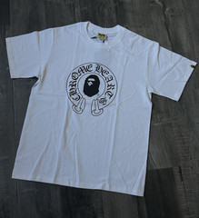 A Bathing Ape Baby Milo Chrome Hearts White Double-Sided Graphic Tee L