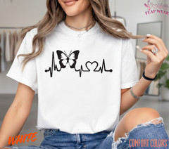 Unisex Butterfly Heartbeat Lifeline T shirt Men T shirt Women valanity Romantic