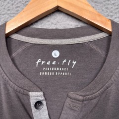Free Fly Henley T Shirt Mens Large Long Sleeve Comfort Bamboo Stretch