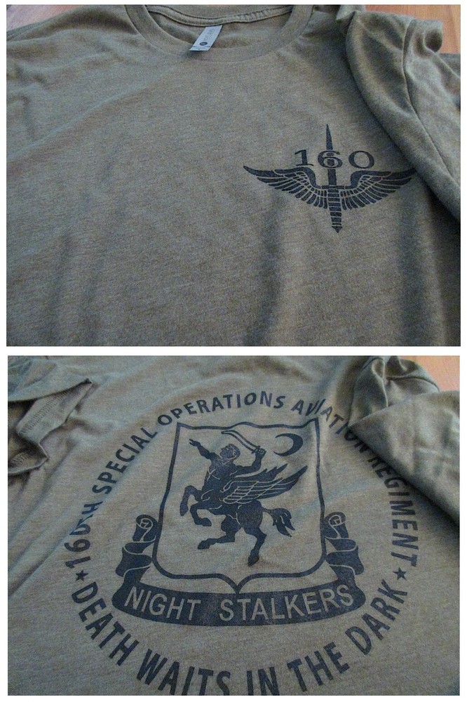 160th NIGHT STALKERS SOAR Spec OPS Aviation T-Shirt Large Military TRI-BLEND USA