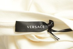 Versace Men’s White & Gold Heritage Logo Print Short Sleeve T-Shirt US S IT 48
