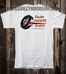 Retro Hot Rod T Shirt Tee Drag Race Racing Speed Shop Casler Cheater Slicks