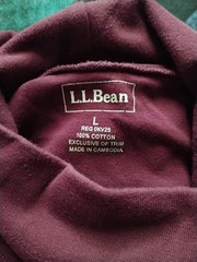 L.L. Bean Long Sleeve Turtle Neck Shirt Men’s Large Burgundy