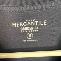 J.Crew Mercantile Mens Broken-In V-Neck T-Shirt Medium Navy Blue 100% Cotton