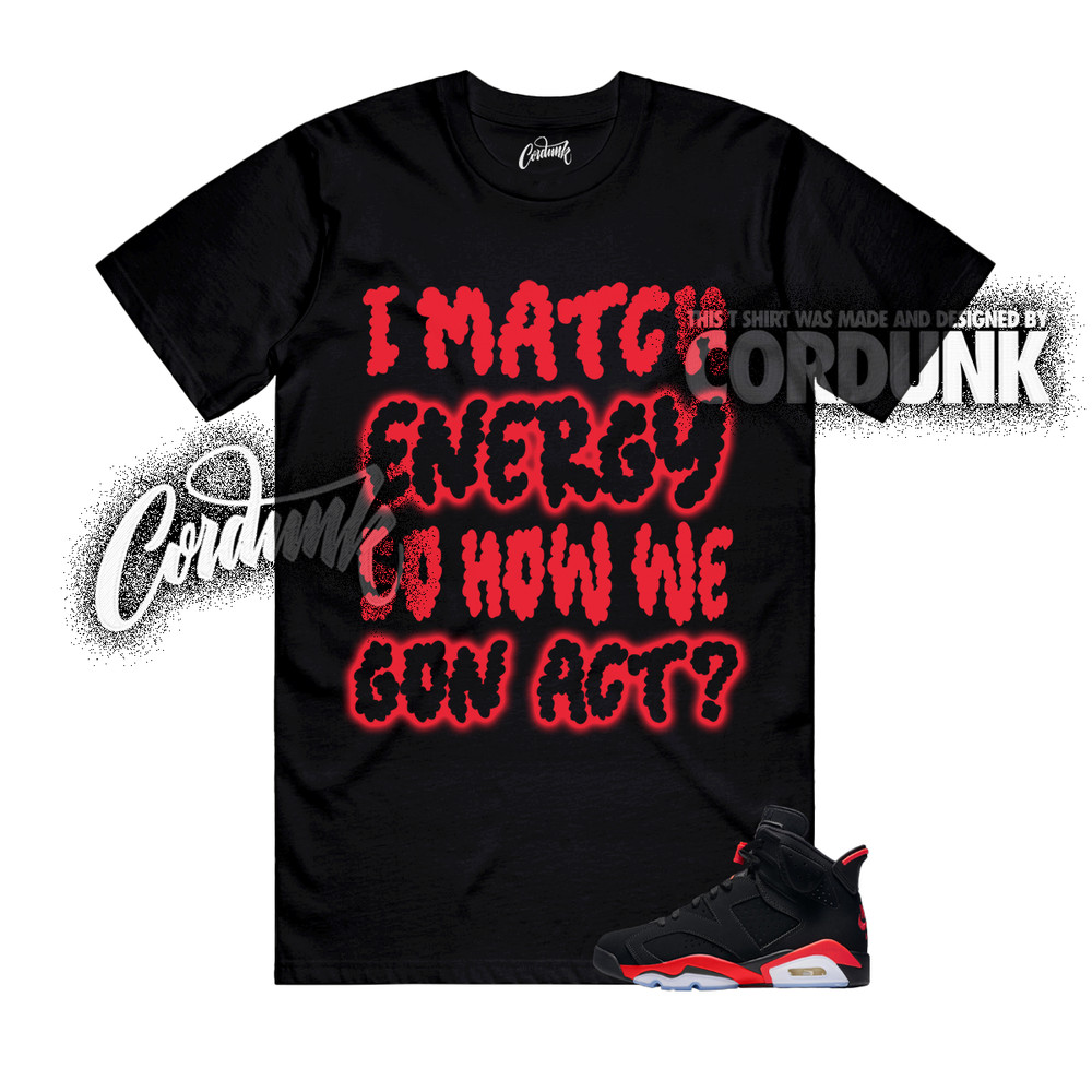 6 Infrared Salesman Black Light Crimson Solar Red T Shirt Match MATCH