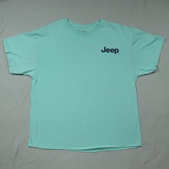 Jeep Surf Celadon Mint Green Surf Beach Front Back Print T-Shirt XXL 100% Cotton