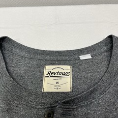 Revtown Shirt Mens Large Gray Henley Long Sleeve Lightweight Popover Casual