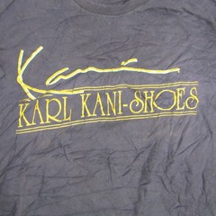 Vintage Karl Kani Shoes Shirt Mens XL Black Graphic Tee Hip Hop Streetwear 90s