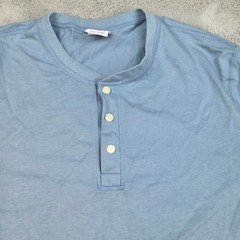 Brooks Brothers Henley Mens L Short Sleeve 1818 Cotton Logo Casual Top Blue 80ch