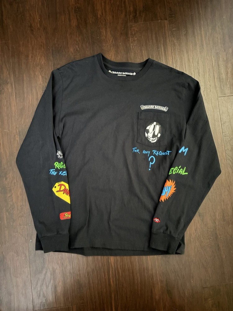 Chrome Hearts mattyboy Long Sleeve Graphic Pocket Tee Crew Neck Men’s L