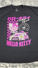 Hello Kitty Tokyo Speed Graphic T-Shirt Size XL Black Pink Sanrio Racing Tee
