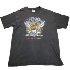 Vintage Harley Owners Iowa Motorcycle Rally 2000 Graphic Double-Sided T-Shirt XL