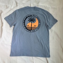 Billabong Graphic Tee Men’s Large Dusty Blue Yin Yang Palm Tree NWT