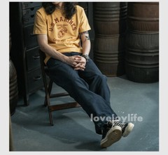 NON STOCK Retro Cotton Men T-Shirt USMA MARINE T Heavyweight Basic Tee T-Shirts