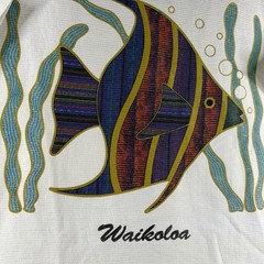 Vintage 90s Waikoloa Hawaii Angelfish Graphic Tee White Cal Cru USA Made XL