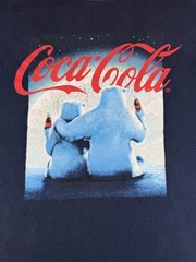 Coca-Cola Shirt Mens XS Blue Polar Bear Christmas Graphic Tee Tagless Holiday