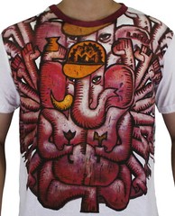 WEED Ganesha Ringer T-Shirt Men Ganesh Ganapati Hindu God Hippie Streetwear WE01