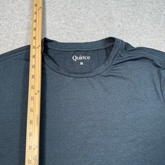 Quince Mens SS T Shirt Polyester Spandex Sz M Preppy Athleisure Eco Conscio