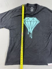 Y2K Diamond Supply Co. Black Tee with Turquoise Dripping Diamond Graphic