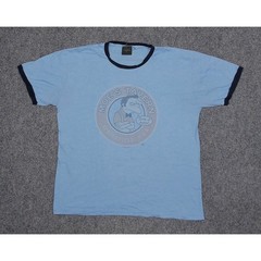 Vintage 2005 The Simpsons Moes Tavern Ringer T Shirt Mens XL Changes Y2K Blue