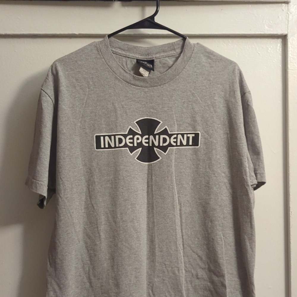 Independent Men’s Gray Graphic Logo Crew Neck Short Sleeve T-Shirt Size L