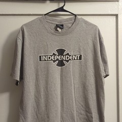 Independent Men’s Gray Graphic Logo Crew Neck Short Sleeve T-Shirt Size L