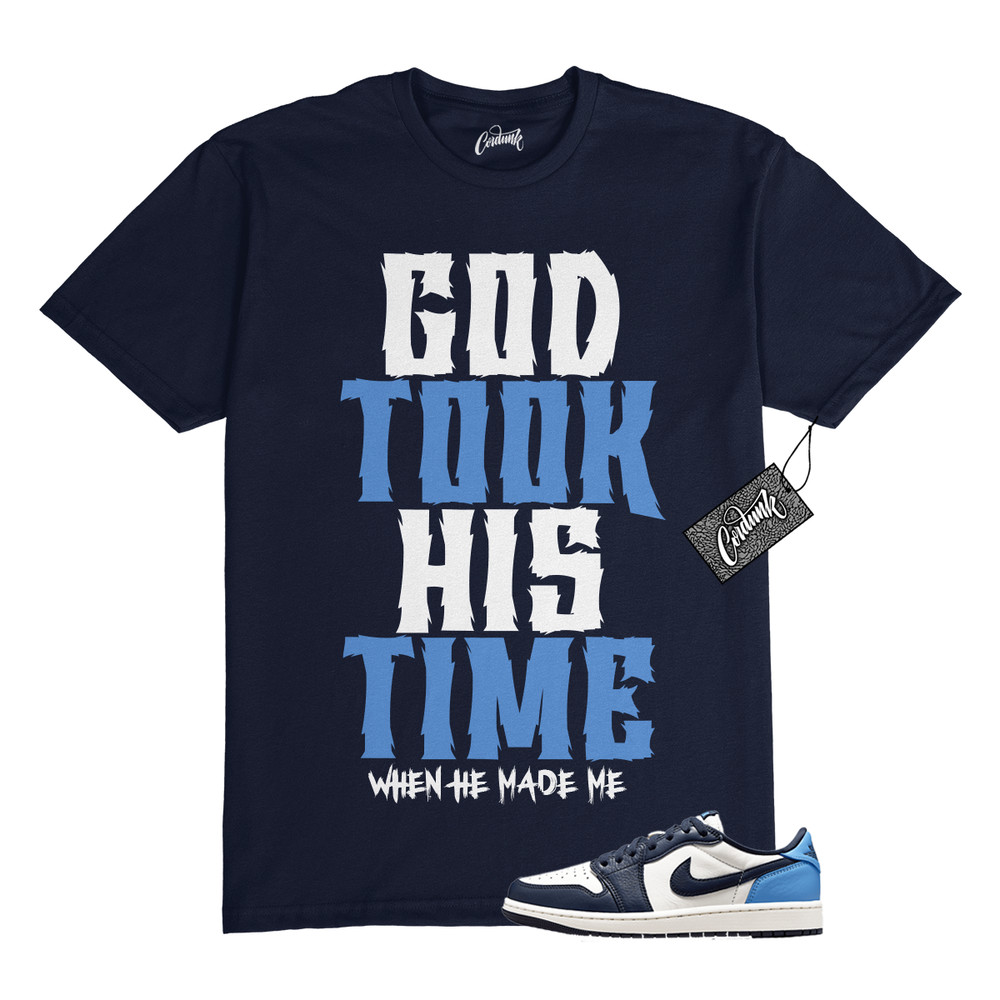 1 Obsidian UNC Navy White University Blue T Shirt Match G2