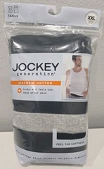 New Jockey Generation Ribbed Knit Men’s Size XXL Chest 50-52 Black Gray 3 Pk