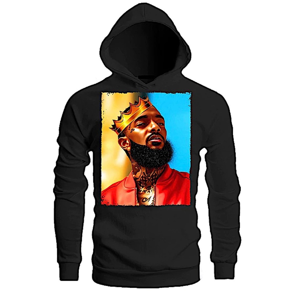 Nipsey Hussle King With Crown Hoodie Assorted Colors Adult S-3XL