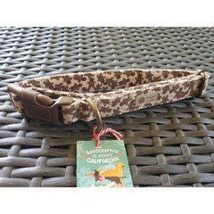 Christmas Dog Collar Gingerbread Man Brown Organic Cotton 15-24″ Large Handmade