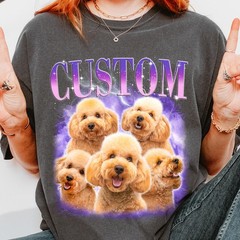 Custom 90s Bootleg Style T-Shirt Personalized Pet Photo Tee