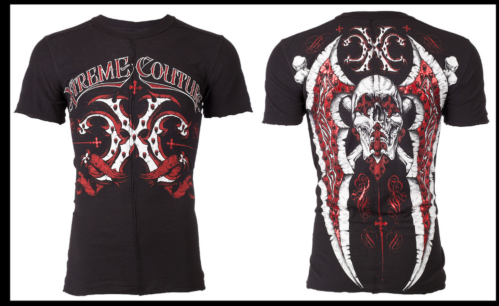 XTREME COUTURE by AFFLICTION Black TYPHOON Short Sleeve Slim Fit T-shirt NWT