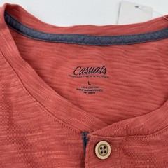 Roundtree & Yorke T Shirt Men’s Large Orange Cotton Soft Summer Beach Outdoor