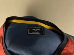 Hackett London T Shirt Men 3XL Heritage Multi Tee Colorblock Crest Red Blue